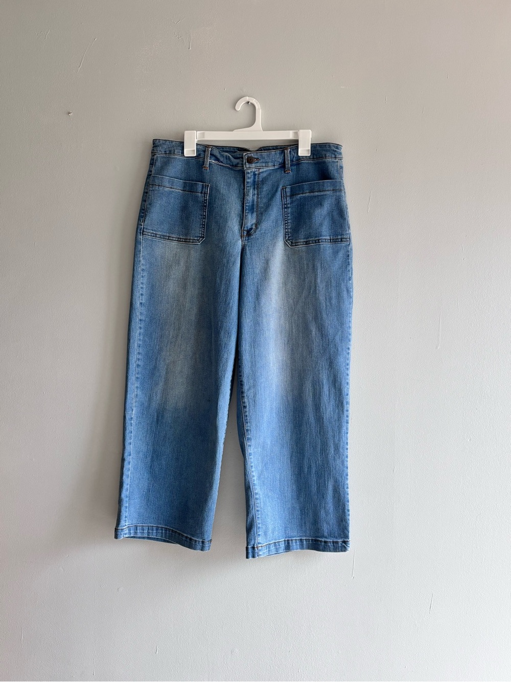 Energie Women blue Jeans Wide Leg Ankle City Street Oversized Casual Sz 21